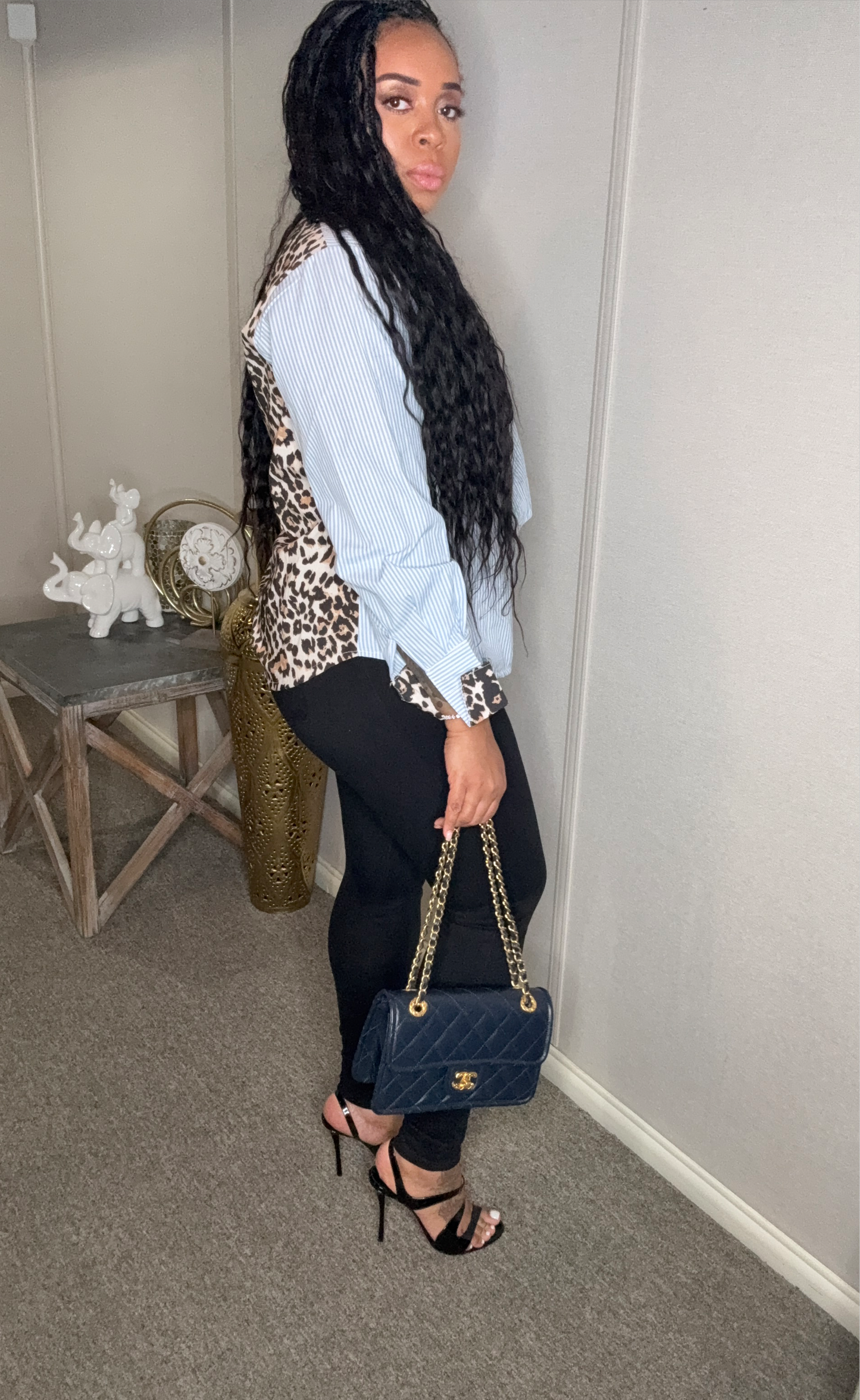 Lady in Leopard Blouse