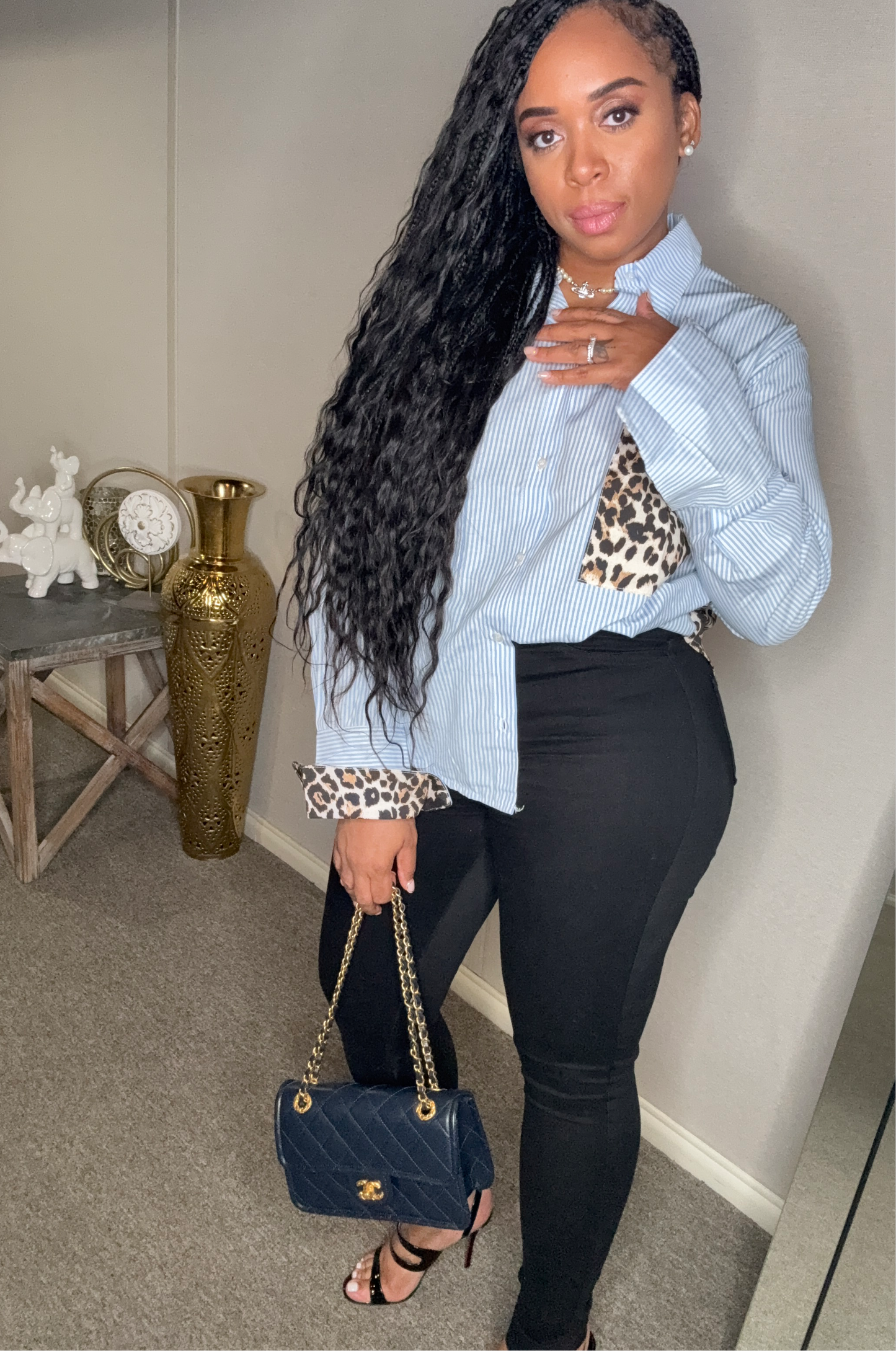 Lady in Leopard Blouse