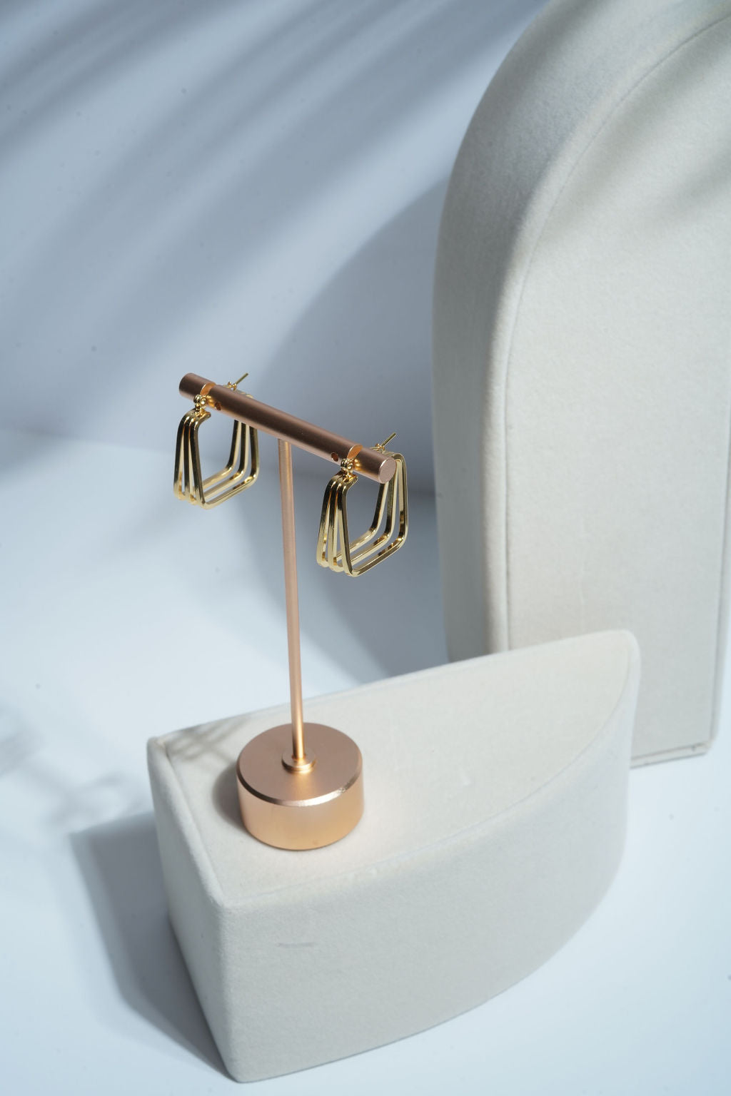 Double Strand Square Hoop Earrings