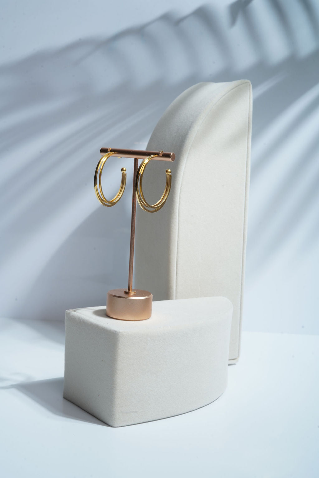 Double Strand Round Hoop Earrings