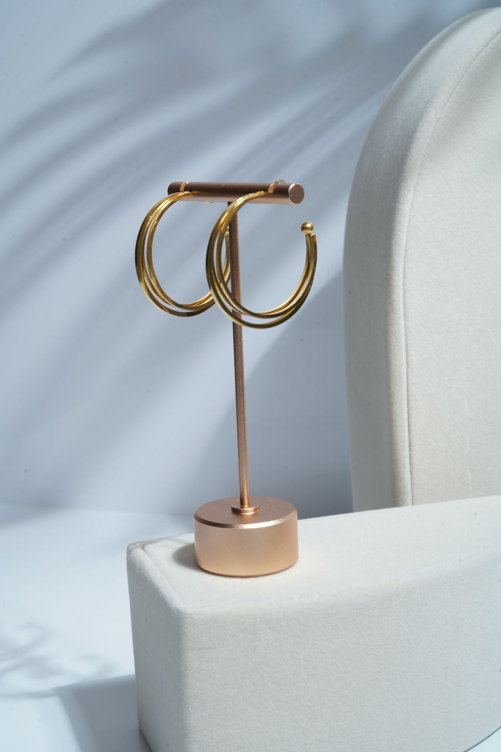 Double Strand Round Hoop Earrings