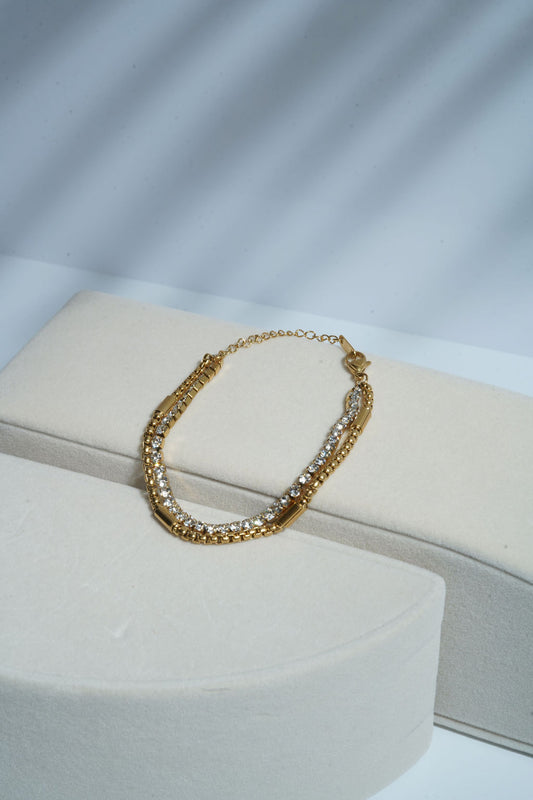 Chic Cuban & Diamond Bracelet